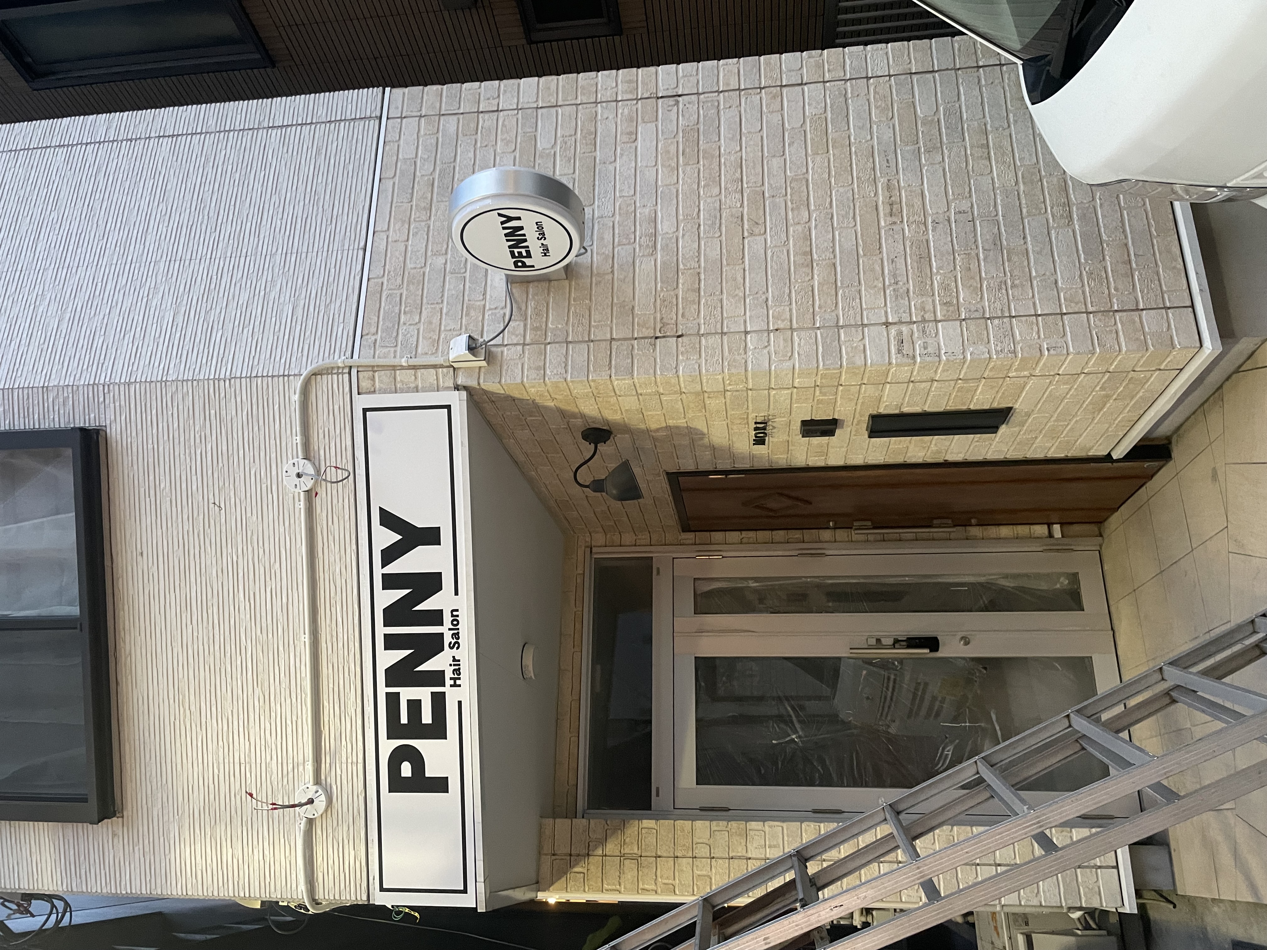 神奈川県　川崎市 美容・サロン パネル看板　電飾袖看板　円形看板 施工例